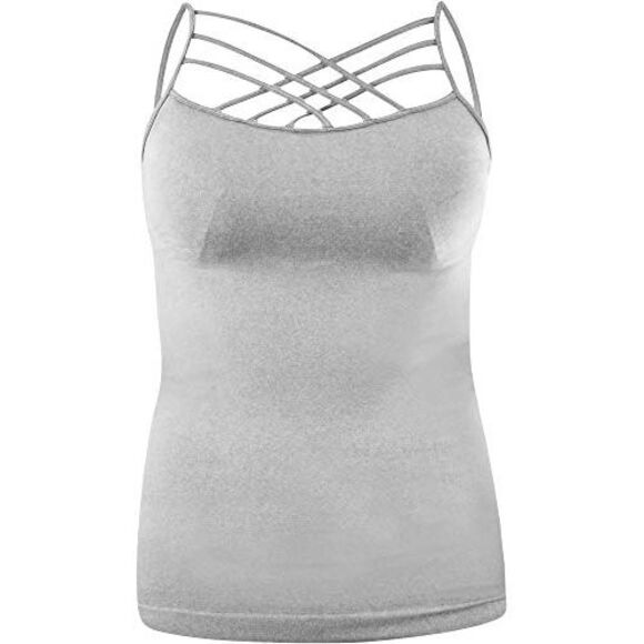 Plus Size Womens Light Gray Spaghetti Strap Camisole - Picture 3 of 4